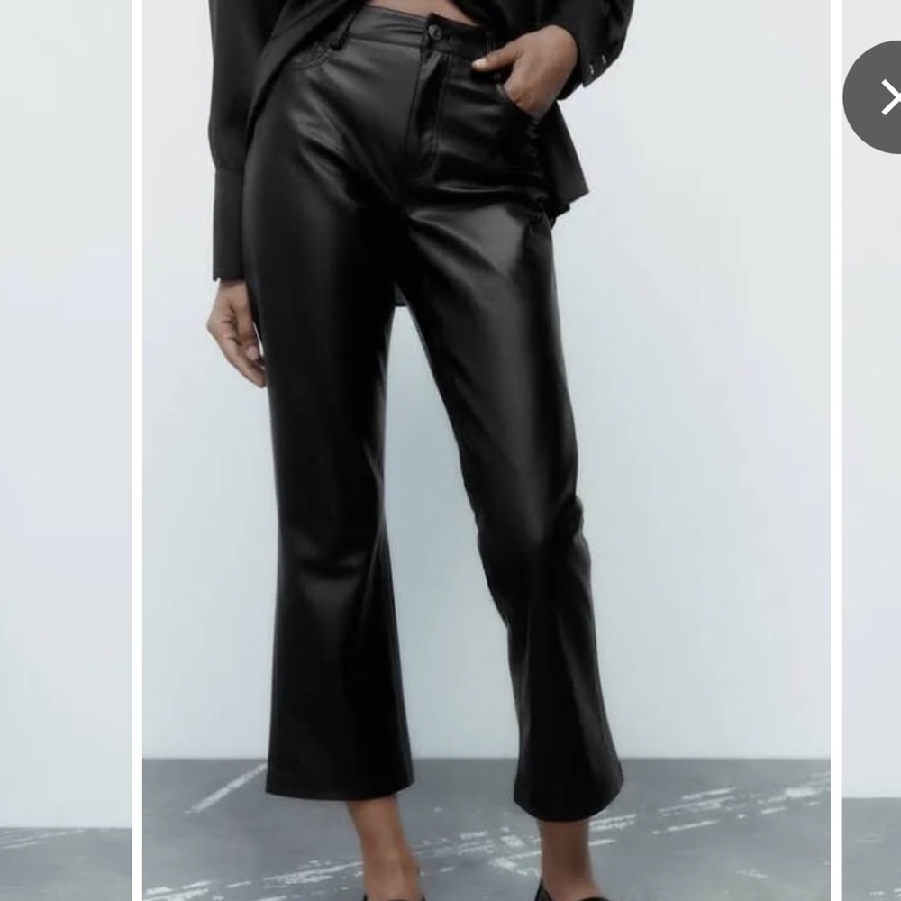 Zara Faux Leather Flare Pants